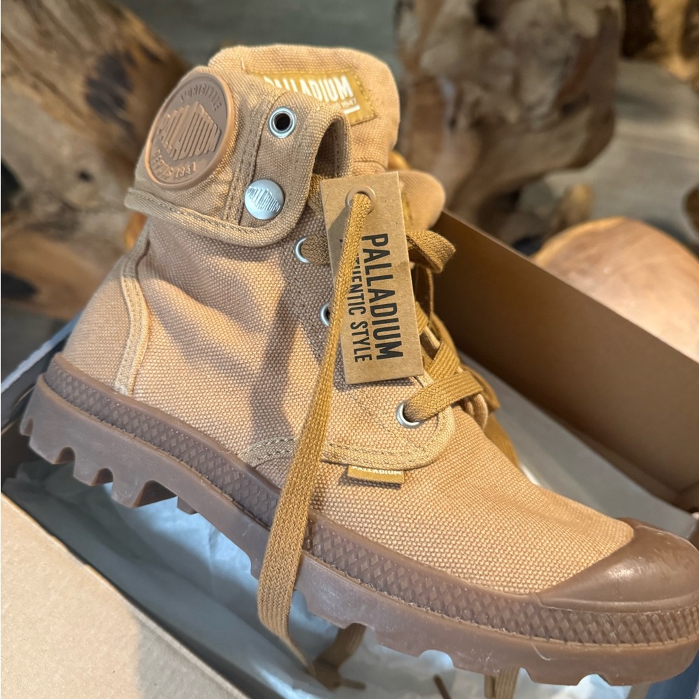 Palladium Tan Canvas Tactical Boot